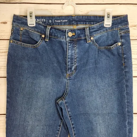 Talbots Woman's Flawless 8 Pedal Pusher Capri Denim Casual - Picture 4 of 9